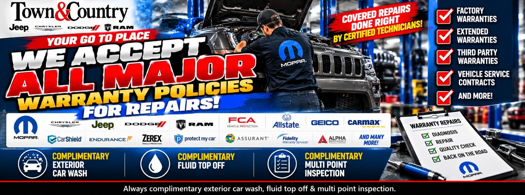 we accept all major warranties